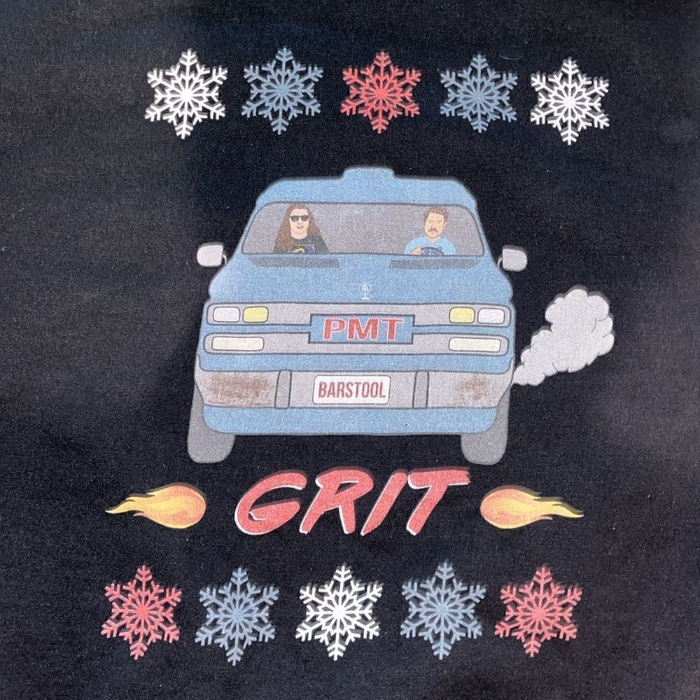 Vtg Barstool Sports The Road Trip Grit Winter Snowflake Thick fleece sweatshirt